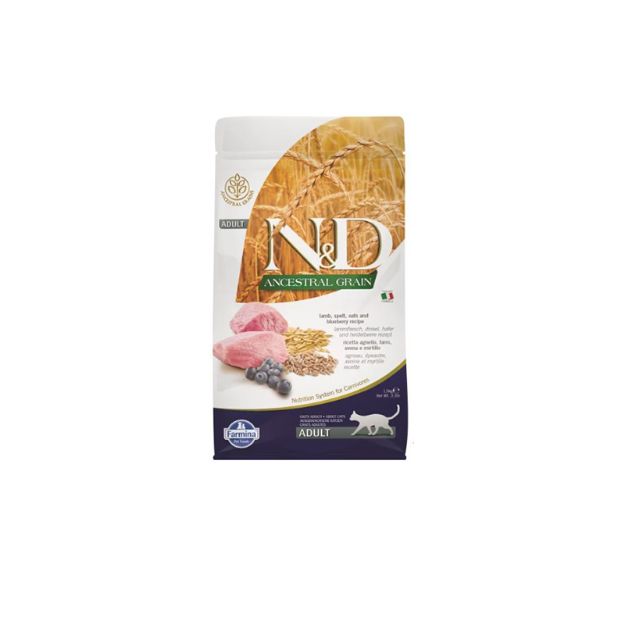Picture of N&D  Kuzu Etli ve Yaban Mersinli Ata Tahıllı Yetişkin Kedi Maması 1,5 Kg