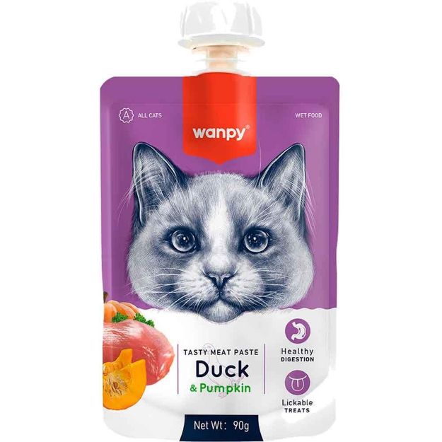 Picture of Wanpy Taze Ördekli Bal Kabaklı 10'lu Kedi Et Ezmesi 90 gr Pıwp-036
