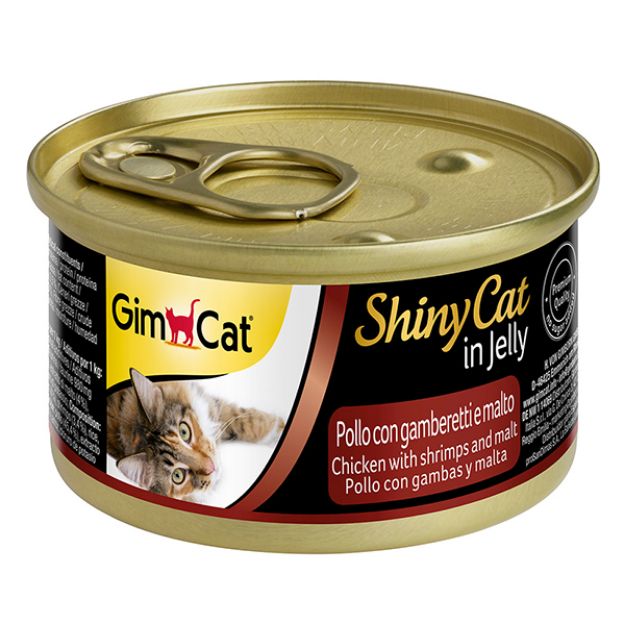 Picture of Gimcat ShinyCat Jel İçinde Tavuk Karides ve Malt Özlü Konserve 70 gr