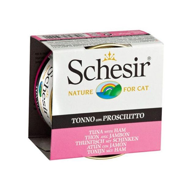 Picture of Schesir Jel Ton Balıklı ve Jambonlu Kedi Konservesi 85 gr