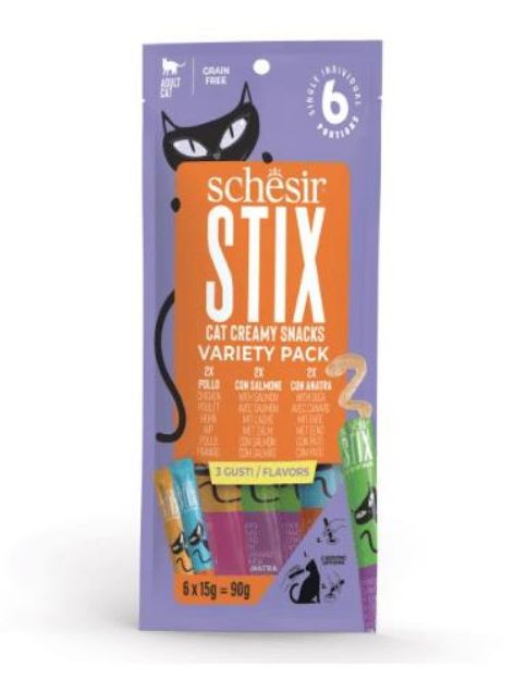 Picture of Schesir Cat Stix Karışık Lezzetli Krema Kedi Ödülü 6x15gr