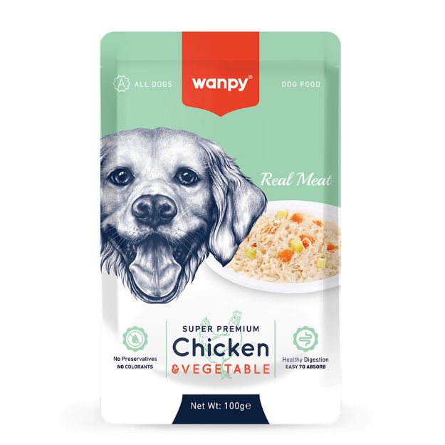 Picture of Wanpy Pouch Tavuk&Sebze Yetişkin Köpek Maması 100 G