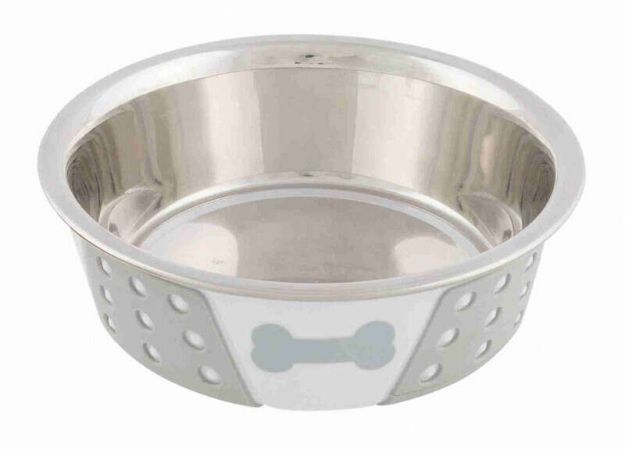 Picture of Trixie Köpek Mama Su Kabı, Paslanmaz Çelik 0,75lt/ø 17 cm, Beyaz/GRİ