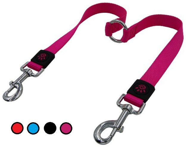 Picture of Doco Köpek Naylon Çiftli Gezdirme Kayışı Medium Pembe