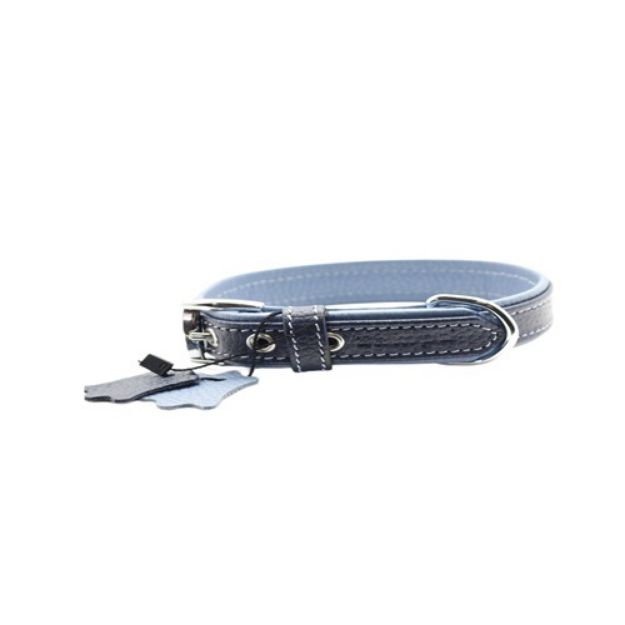 Picture of Zampa Yumuşak Dokulu Gerçek Deri Flatiron Köpek Boyun Tasması 2x42 cm, Laci