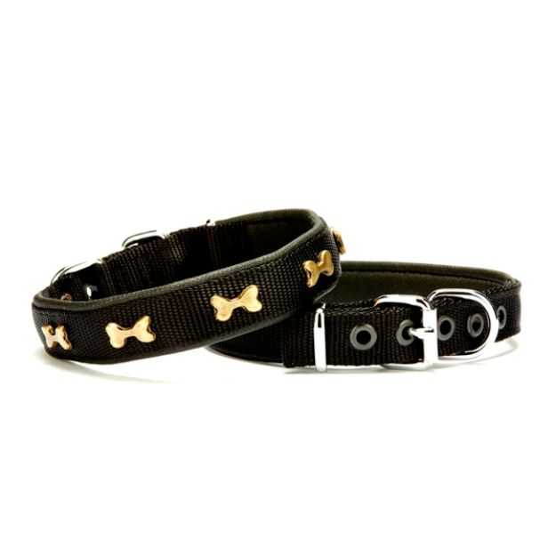 Picture of Doggie Kemik Metal Süslü Softlu Köpek Boyun Tasması Siyah DSBT-2062 S