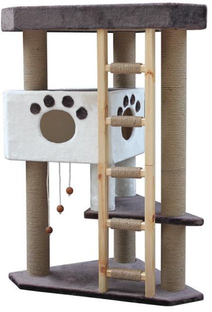 Picture of Agira Üçgen Katlı Oyuncaklı Kedi Tırmalama