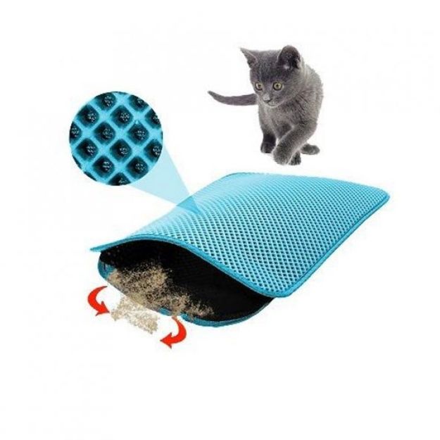 Picture of PetPretty Eleklı Kedı Tuvalet Paspası Turkuaz