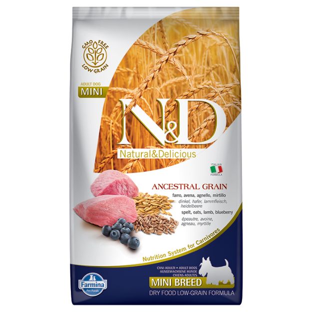 Picture of N&D Kuzu Etli ve Yaban Mersinli Küçük Irk Ata Tahıllı Köpek Maması 2,5kg