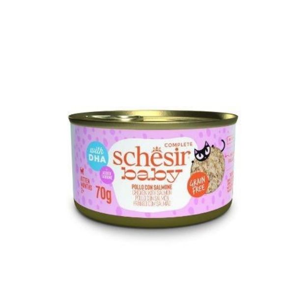 Picture of Schesir Babycat Tavuklu ve Somon Balıklı Yavru Kedi Konservesi 70gr