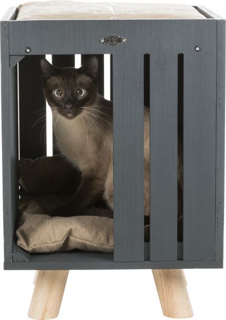 Picture of Trixie Kedi Oyun Evi, 36x51x36cm, Antrasit Gri/ Kum Beji
