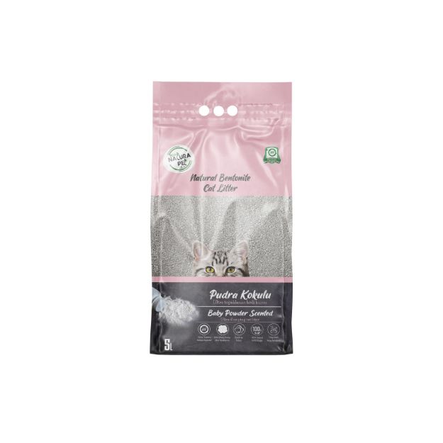 Picture of Eco Natura Pet Bebek Pudrası Kokulu İnce Taneli Bentonit Kedi Kumu 5Lt