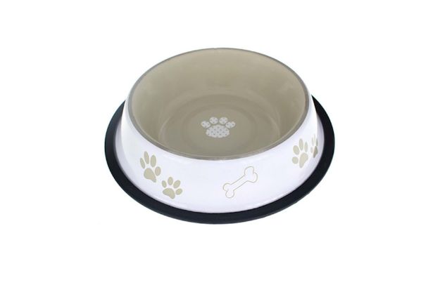 Picture of Kaymaz Tabanlı Gri Desenli Mama ve Su Kabı 8 Oz