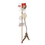 Picture of Natura Uzun Deri Tüylü Bambu Top Kedi Olta Oyuncak 45 Cm