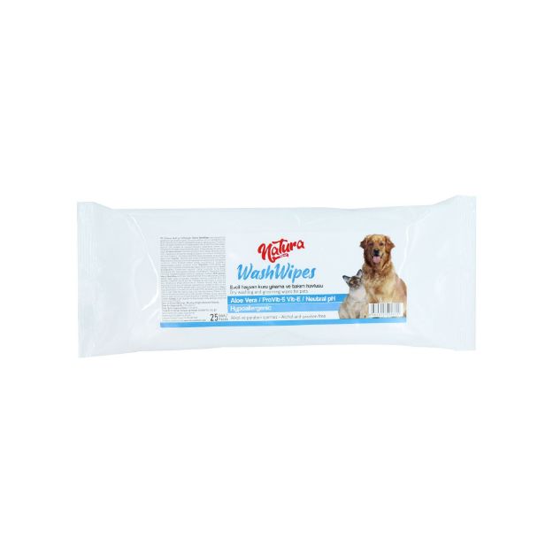 Picture of Natura WashWipes Evcil Hayvan Temizleme Havlusu 25'li