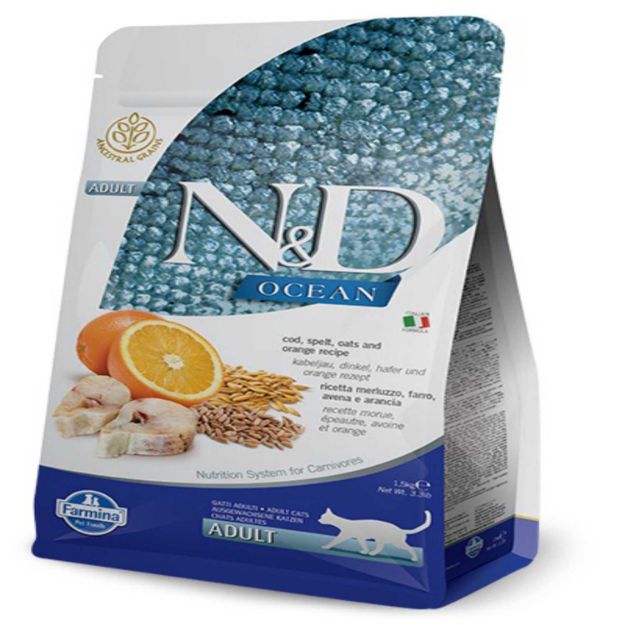 Picture of N&D Ocean Düşük Tahıllı Morina Balıklı ve Portakallı Yetişkin 5 Kg
