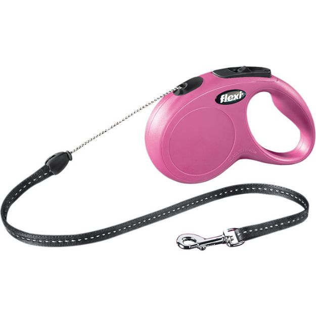 Picture of Flexi New Classic İpli Medium Otomatik Gezdirme 5 Mtr Pembe
