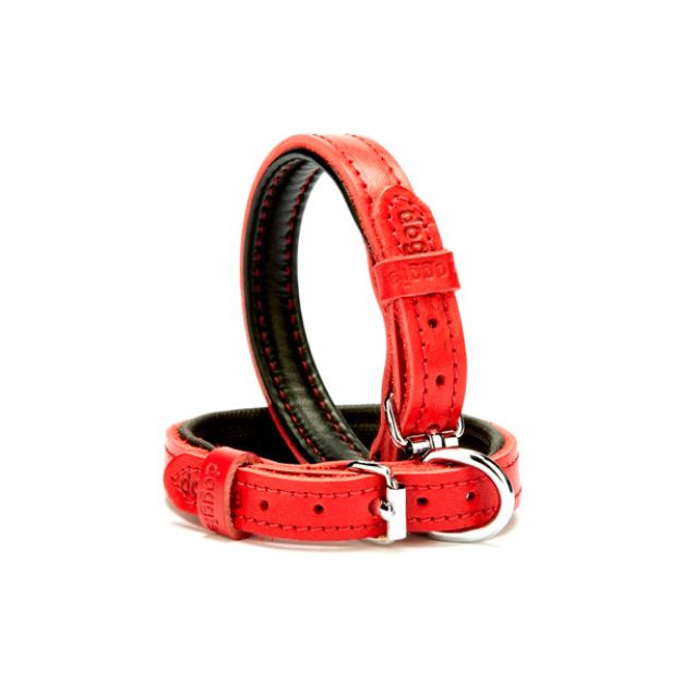 Picture of Doggie Yumuşak Deri Pedli Firstclass Köpek Boyun Tasması Kırmızı FCBT-1510S