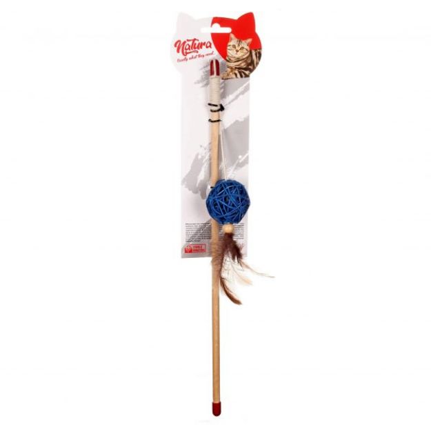 Picture of Natura Tüylü Bambu Top Doğal Kedi Olta Oyuncak 40 cm