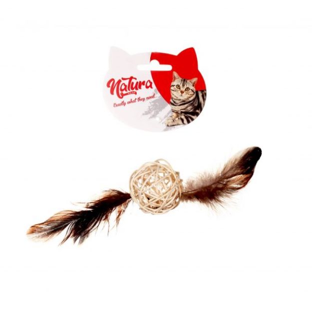 Picture of Natura Tüylü Bambu Top Kedi Oyuncak 20 cm