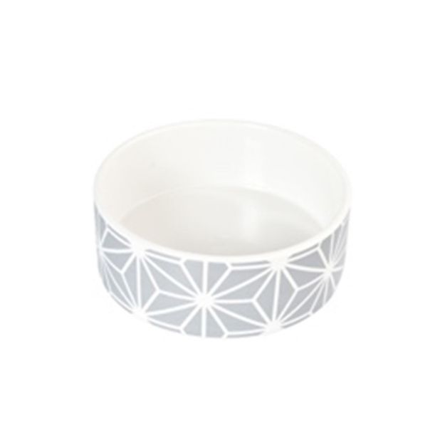 Picture of Zampa Geometrik Desenli Porselen Mama ve Su Kabı 1 lt