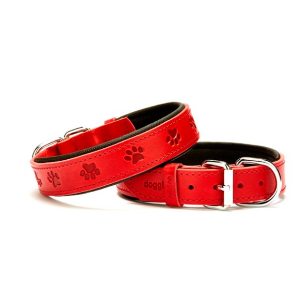 Picture of Konfor Deri Pati Desenli Boyun Tasması Kırmızı 3,5x52-60cm Sbt3536lred