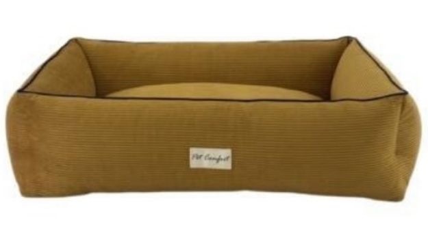 Picture of Pet Comfort Golf Köpek Yatağı Hardal Mavi Biye M 90x70cm