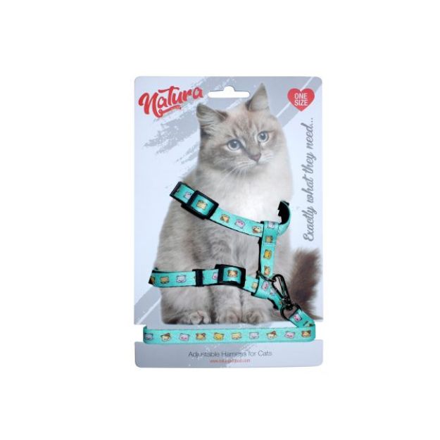 Picture of Natura Yetişkin Kedi Bel Tasması - Kedi Desenli