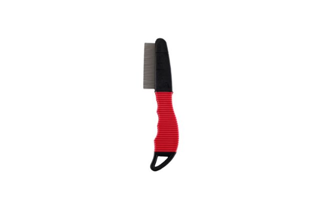 Picture of Zampa Plastik Saplı Kedi, Köpek Kıtık Açma ve Bire Tarağı 20x4.5cm, Kırmızı