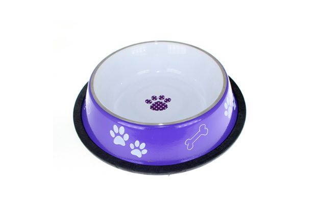 Picture of Zampa Kaymaz Tabanlı Mor Desenli Mama ve Su Kabı 16 Oz