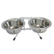 Picture of Tommy Tel Ayaklı İkili Kedi Köpek Çelik Mama Kabı 10 oz / 2x0,3 lt