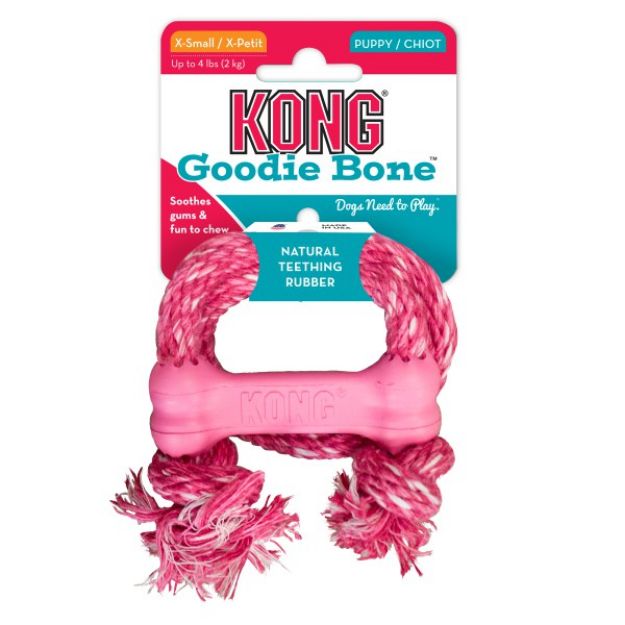 Picture of Kong Yavru Köpek İpli Diş Oyuncağı XS Pembe&Mavi