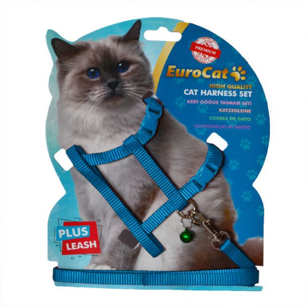 Picture of Eurocat Kedi Göğüs Tasması Düz Açık Mavi