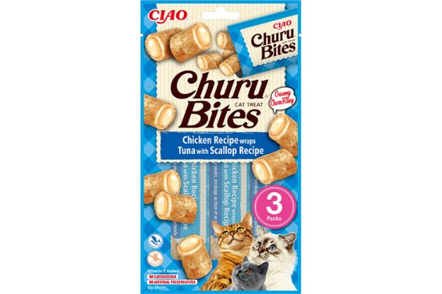 Picture of Ciao Churu Bites Tavuk Sargılı, Deniz Taraklı ve Ton Balıklı Kedi Ödül Mama