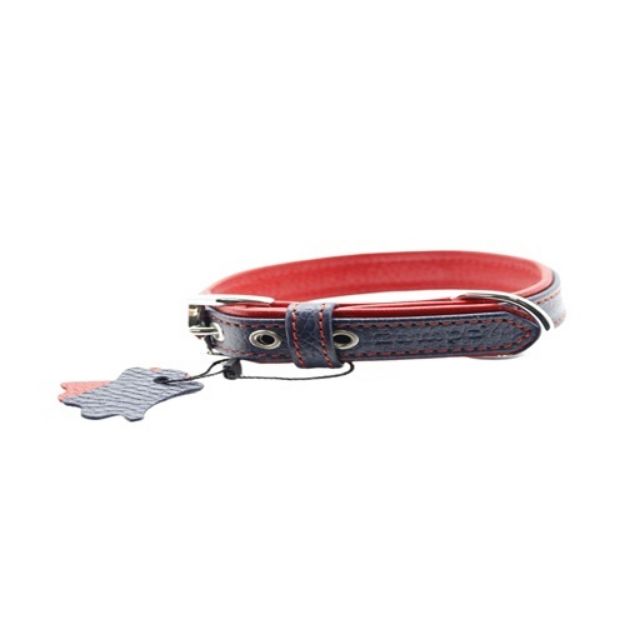 Picture of Zampa Yumuşak Dokulu Gerçek Deri Flatiron Köpek Boyun Tasması 2x42 cm, Laci