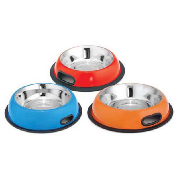 Picture of Kedi ve Köpekler için Tutmalı Çelik Mama-Su Kabı 16 oz Farklı Renklerde