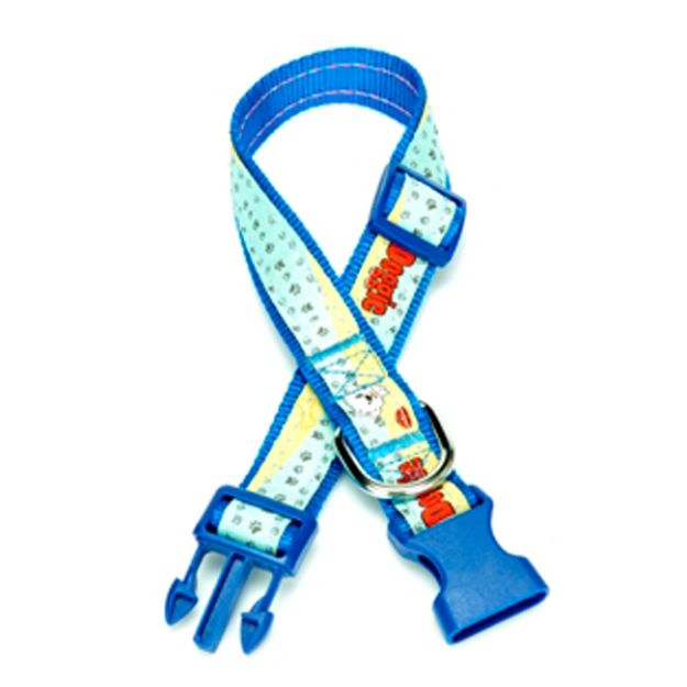 Picture of Doggie Etiketli Dokuma Ayarlı Köpek Boyun Tasması No:2 Mavi