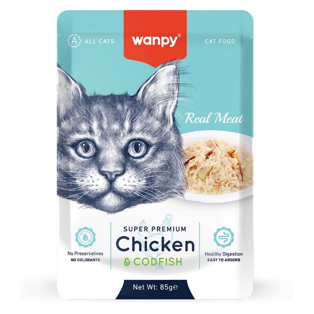Picture of Wanpy Pouch Tavuklu & Deniz Taraklı Yetişkin Kedi Maması 85 G