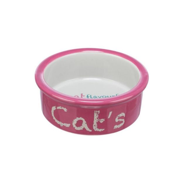 Picture of Trixie Kedi Mama ve Su Kabı, Seramik, 0,3lt / 12cm, Antik Pembe/Açık Gri