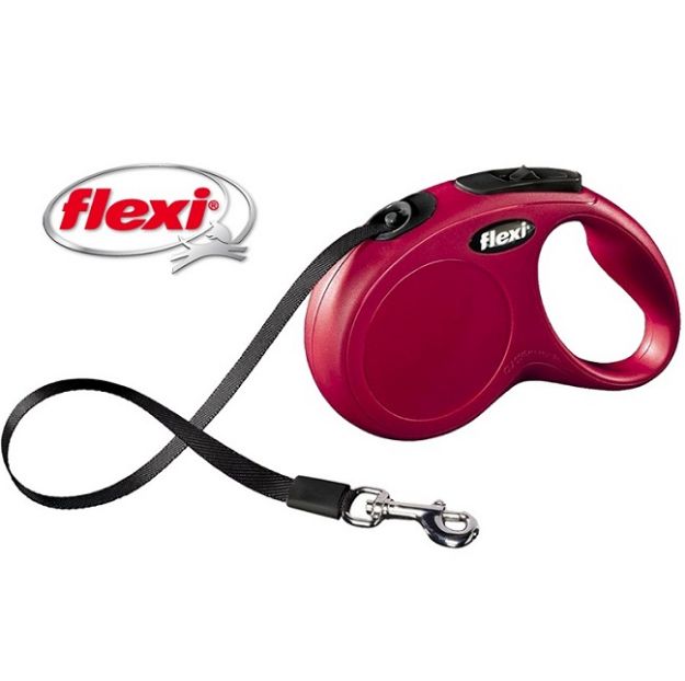 Picture of Flexi New Classic Kordon Medium Otomatik Gezdirme 5 Mtr Kırmızı