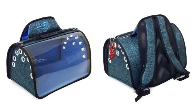 Picture of Lavista Jumbo Mavi Şeffaf Kedi Köpek Flybag Sırt Taşıma Çantası