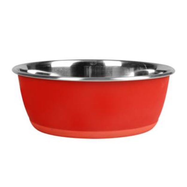 Picture of Flamingo Writable Paslanmaz Çelik Köpek Mama Kabı Kırmızı 20 Cm 1900 Ml