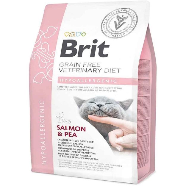 Picture of Brit Veterinary Diet Hypoallergenic Cilt Tahılsız Kedi Maması 5 Kg