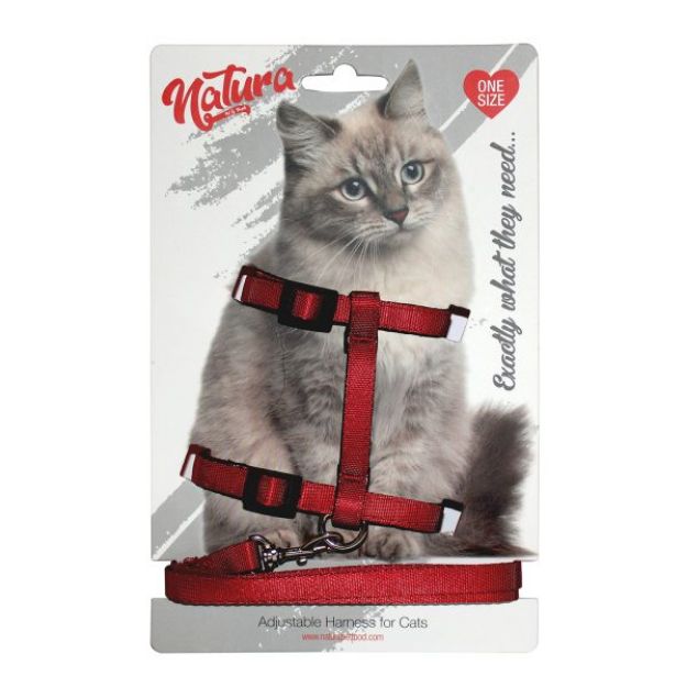 Picture of Natura Yetişkin Kedi Bel Tasması - Kırmızı