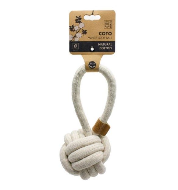 Picture of M-Pets Coto Whıte Loop Ball 11Cm Çekmeli Örgü Top Oyuncak