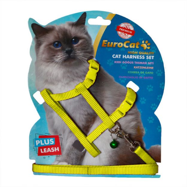 Picture of Eurocat Kedi Göğüs Tasması Düz Sarı
